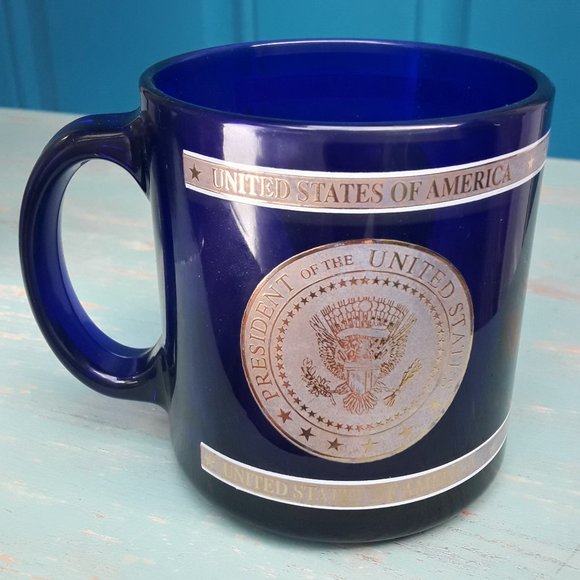 Other - Mug President of the United States Cobalt Blue Glass Coffee Cup Gift for Him Man